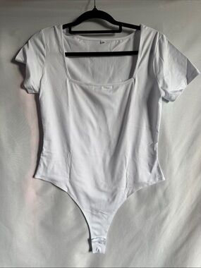 Classic Square Neck White Bodysuit